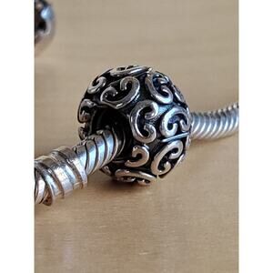 Pandora 790400 Sterling Silver Feeling Groovy Baroque Swirls Charm 925